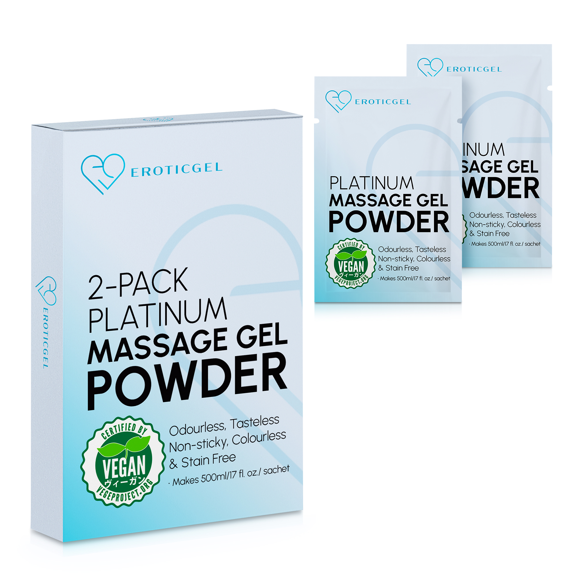 EROTICGEL «Platinum Massage Gel Powder» Travel Pack, japanisches Massagegel-Pulver aus natürlichen Inhaltsstoffen, 2x5g (9)